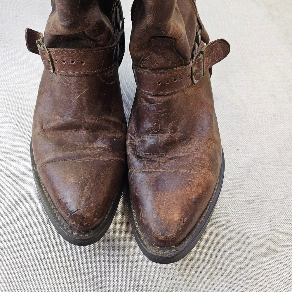 Dingo Mens Brown Leather Western Harness Boots Pointed Toe DT327 Size 8 M - Picture 14 of 14